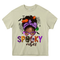 Mossy Spooky vibes afro messy bun Heavy Core Tee - NancyCooperArtShop