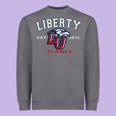 Liberty University Flames Football Lynchburg Virginia Sparky The Eagle Heavyweight Sweatshirt Designed By Pixelflow