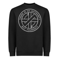 Black Crass   There Is No  Authority But Yourself Classic Heavyweight Sweatshirt - PixelFlow