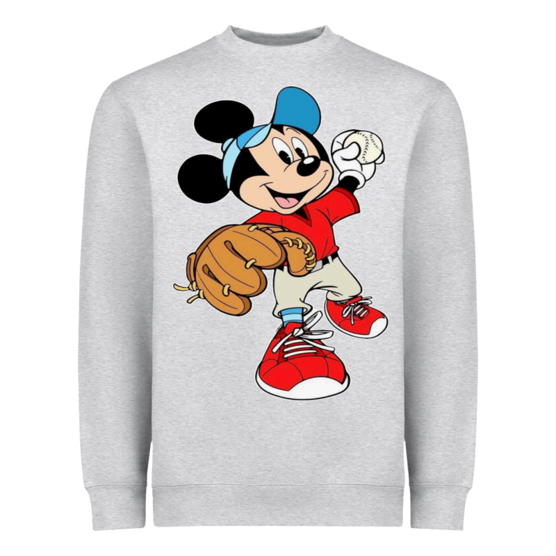 Micky-playing-baseball-cartoon-illustration-- Heavyweight Sweatshirt by PixelFlow | Teevron