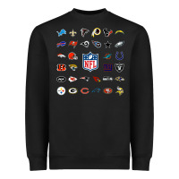 Black american football team collage    wall art Heavyweight Sweatshirt - PixelFlow