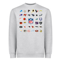 Heather Grey american football team collage    wall art Heavyweight Sweatshirt - PixelFlow