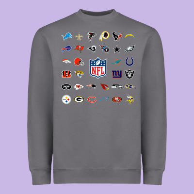 American Football Team Collage    Wall Art Heavyweight Sweatshirt Designed By Pixelflow