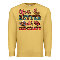 Antique Gold life is better with chocolate Premium Sweatshirt - AdoDesignShop