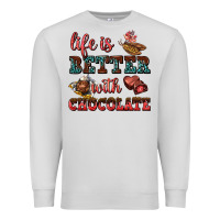 Dove Grey life is better with chocolate Premium Sweatshirt - AdoDesignShop