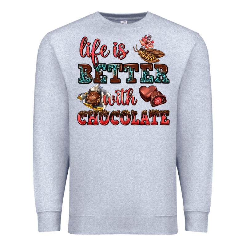 Life Is Better With Chocolate Premium Sweatshirt by AdoDesignShop | Teevron