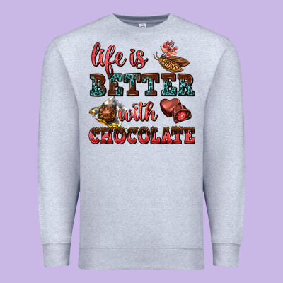 Life Is Better With Chocolate Premium Sweatshirt Designed By Adodesignshop