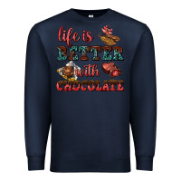 Navy life is better with chocolate Premium Sweatshirt - AdoDesignShop