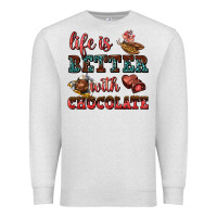 Oatmeal Heather life is better with chocolate Premium Sweatshirt - AdoDesignShop