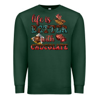 Sports Green life is better with chocolate Premium Sweatshirt - AdoDesignShop