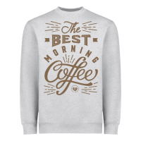 Heather Grey The Best Morning Coffee Heavyweight Sweatshirt - PixelFlow