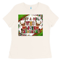 Bone just a girl who loves reindeer Ladies Tee - CowGirlArtShop