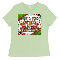 Matcha just a girl who loves reindeer Ladies Tee - CowGirlArtShop