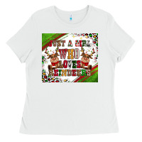 White just a girl who loves reindeer Ladies Tee - CowGirlArtShop