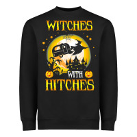 Black witches with hitches funny halloween costume gift Heavyweight Sweatshirt - PixelFlow