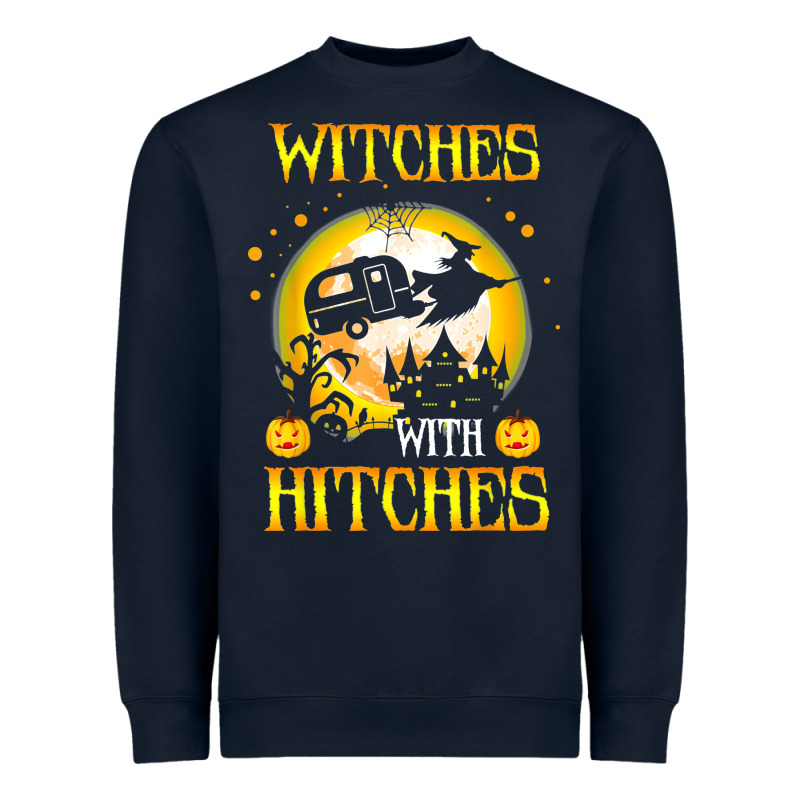 Witches With Hitches Funny Halloween Costume Gift Heavyweight Sweatshirt by PixelFlow | Teevron