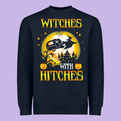 Witches With Hitches Funny Halloween Costume Gift Heavyweight Sweatshirt Designed By Pixelflow