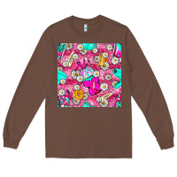 Chestnut hairstylist coffee cups and daisy with leopard seamless pattern bbs Long Sleeve Tee - BundleAndBundleShop