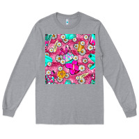 Heather Grey hairstylist coffee cups and daisy with leopard seamless pattern bbs Long Sleeve Tee - BundleAndBundleShop