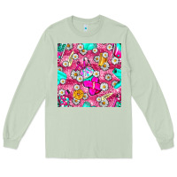 Matcha hairstylist coffee cups and daisy with leopard seamless pattern bbs Long Sleeve Tee - BundleAndBundleShop