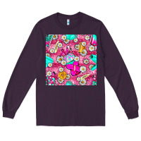 Plum hairstylist coffee cups and daisy with leopard seamless pattern bbs Long Sleeve Tee - BundleAndBundleShop