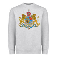 Heather Grey Iran Coat of arms Flag souvenir Iranian Persian Heavyweight Sweatshirt - PixelFlow