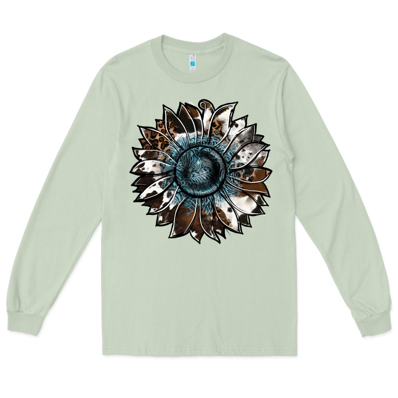 Cowhide Leopard And  Leather Sunflower Long Sleeve Tee by RanaPortraitStore | Teevron