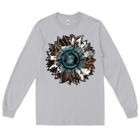 Moon Dust cowhide leopard and  leather sunflower Long Sleeve Tee - RanaPortraitStore