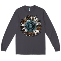 Smoke cowhide leopard and  leather sunflower Long Sleeve Tee - RanaPortraitStore