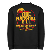 Black fire marshal bill fire safety school funny firefighter t shirt Heavyweight Sweatshirt - PixelFlow