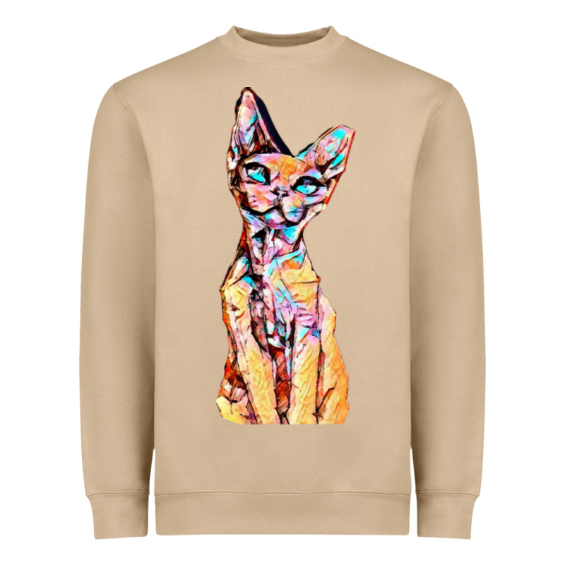 Colorful Cat Heavyweight Sweatshirt by PixelFlow | Teevron