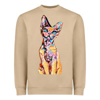 Mushroom Colorful Cat Heavyweight Sweatshirt - PixelFlow