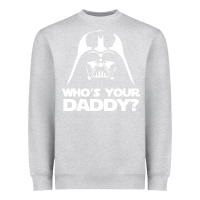 Heather Grey darth vader who's your daddy Heavyweight Sweatshirt - SnappyArt
