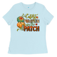 Baby Blue cutest pumpkin in the patch Ladies Tee - CowGirlArtShop