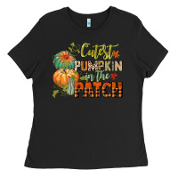 Black cutest pumpkin in the patch Ladies Tee - CowGirlArtShop