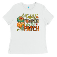 White cutest pumpkin in the patch Ladies Tee - CowGirlArtShop