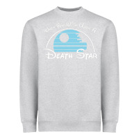 Heather Grey when you wish upon a death star Heavyweight Sweatshirt - SnappyArt