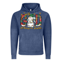 Vintage Denim with god all things are possible with snowman bbs Vintage Hoodie - BundleAndBundleShop
