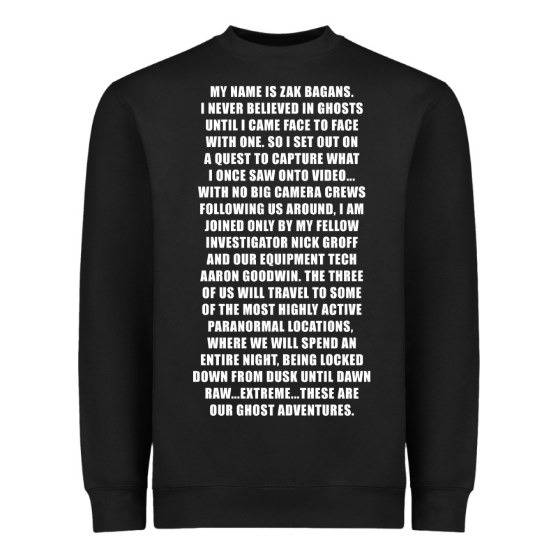 My Name Is Zak Bagans - Ghost Adventures Heavyweight Sweatshirt by SnappyArt | Teevron