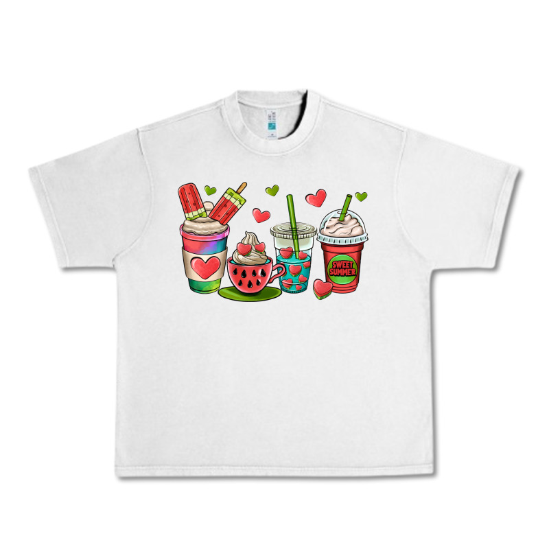 Watermelon Summer Coffee Cups Urban Heavy Tee by OliviaCreatesArt | Teevron