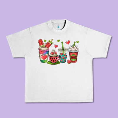 Watermelon Summer Coffee Cups Urban Heavy Tee Designed By Oliviacreatesart