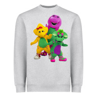 Heather Grey new 755 barney and friends cute Heavyweight Sweatshirt - SnappyArt