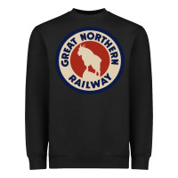 Black Great Northern Railroad Heavyweight Sweatshirt - SnappyArt
