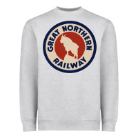 Heather Grey Great Northern Railroad Heavyweight Sweatshirt - SnappyArt
