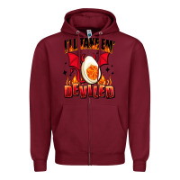 Burgundy i will take em deviled Zipper Hoodie - AdoDesignShop