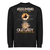 Black assuming i'm just an old lady was your first mistake witch Heavyweight Sweatshirt - SnappyArt