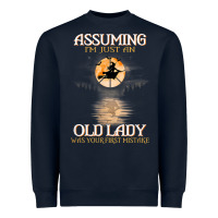 Navy assuming i'm just an old lady was your first mistake witch Heavyweight Sweatshirt - SnappyArt