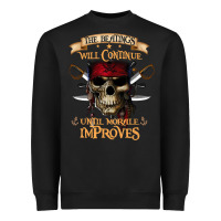 Black pirate the beatings will continue until morale improves Heavyweight Sweatshirt - SnappyArt