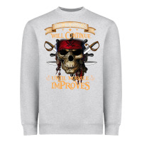 Heather Grey pirate the beatings will continue until morale improves Heavyweight Sweatshirt - SnappyArt