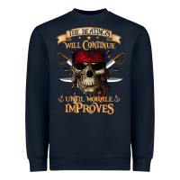 Navy pirate the beatings will continue until morale improves Heavyweight Sweatshirt - SnappyArt